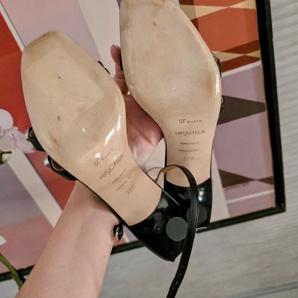 Sergio ROSSI CHRYSTAL SANDALS 37.5 - Picture 6 of 8